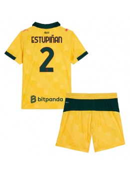 AC Milan Pervis Estupinan #2 Ausweichtrikot für Kinder 2025-26 Kurzarm (+ Kurze Hosen)